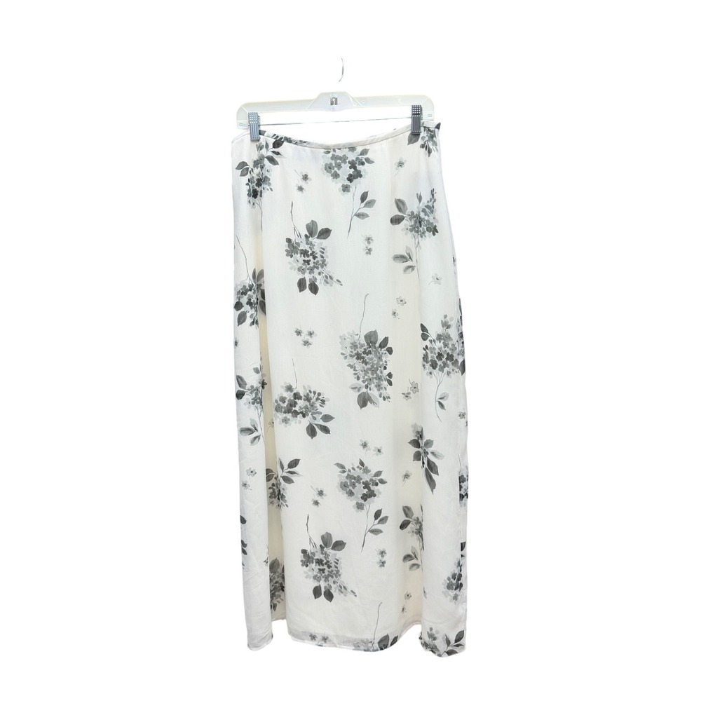 NWT Y2K Liz Claiborne Flowy Floral Minimalist Maxi Skirt Sz 14 Coquette Romantic - Picture 6 of 9